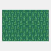 Christmas Wrapping Papers – Golden & Green Trees Geschenkpapier Set (Vorderseite 2)