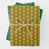 Christmas Wrapping Papers – Golden & Green Trees Geschenkpapier Set (Beispiel)