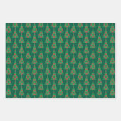 Christmas Wrapping Papers – Golden & Green Trees Geschenkpapier Set (Vorderseite 3)