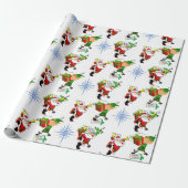 Christmas Wrapping Santa Elf Snowman Geschenkpapier (Ungerollt)