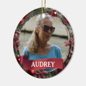 Christmas Wreath ANY Photo Tree Keramik Ornament (Links)