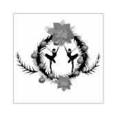 Christmas Wreath Ballerina Girls Gummistempel (Prägung)