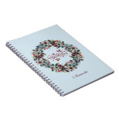 Christmas Wreath BELIEVE Typografie Notizblock (Rechte Seite)