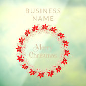 Christmas Wreath Botanical Holly & Poinsettias Fensteraufkleber (Blatt 3)