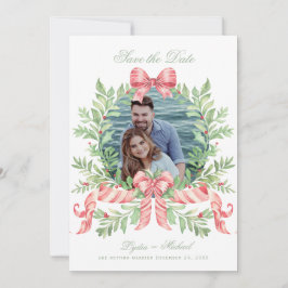 Christmas Wreath Candy Cane Bow | FOTO Save The Date
