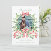 Christmas Wreath Candy Cane Bow | FOTO Save The Date (Stehend Vorderseite)