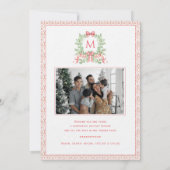Christmas Wreath Candy Cane Bow | Photo Card Save The Date (Rückseite)