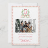 Christmas Wreath Candy Cane Bow | Photo Card Save The Date (Rückseite)