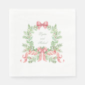 Christmas Wreath Candy Cane Bow Serviette (Vorderseite)