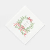 Christmas Wreath Candy Cane Bow Serviette (Ecke)