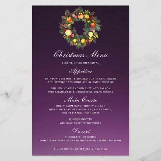 CHRISTMAS WREATH | CHRISTMAS MENU (Vorderseite)