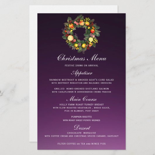 CHRISTMAS WREATH | CHRISTMAS MENU (Vorne/Hinten)