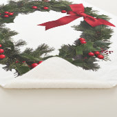 CHRISTMAS WREATH Fleece Blanket Sherpadecke (3/4)