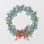 Christmas Wreath Ginger Jars Fensteraufkleber (Blatt)