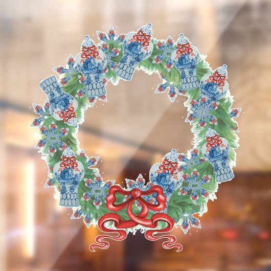 Christmas Wreath Ginger Jars Fensteraufkleber (Blatt 2)