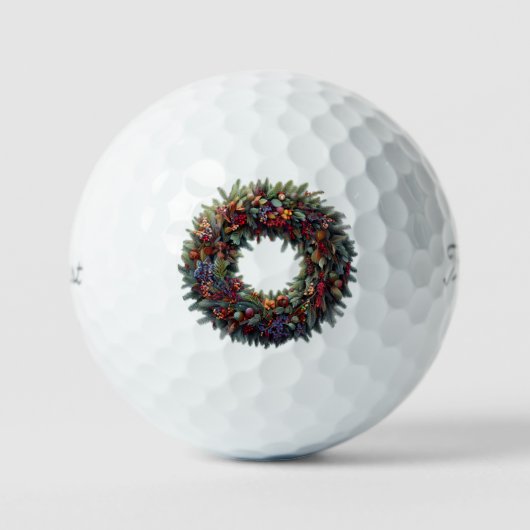 Christmas Wreath Golf Balls Golfball (Vorderseite)