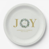 Christmas Wreath "Joy" Pappteller (Vorderseite)
