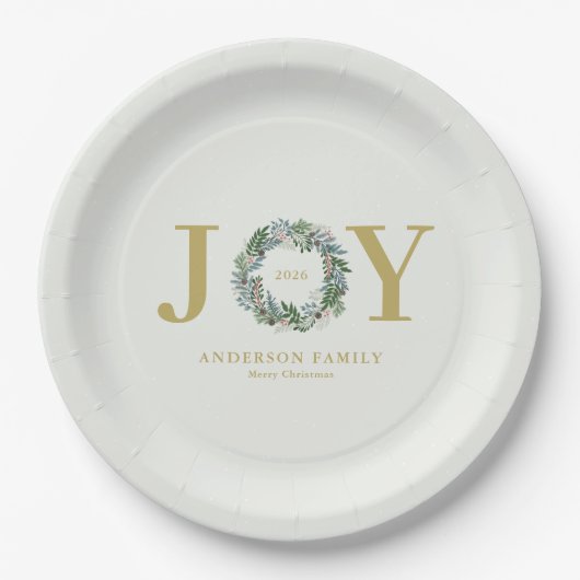 Christmas Wreath "Joy" Pappteller (Vorderseite)