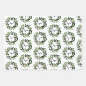 Christmas Wreath Joyful Script Red Green Holiday Geschenkpapier Set (Vorderseite)