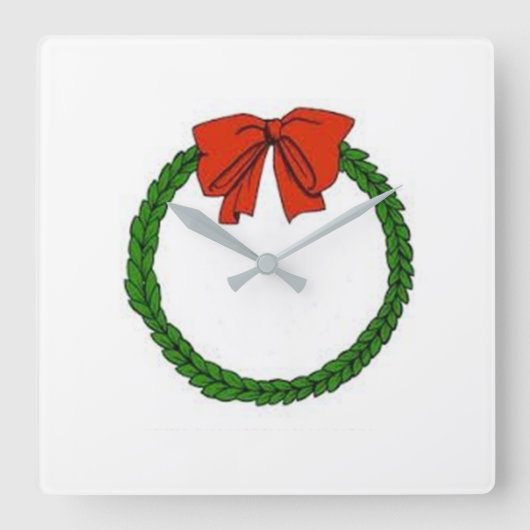 ****CHRISTMAS WREATH**** KLICKEN QUADRATISCHE WANDUHR (Vorderseite)