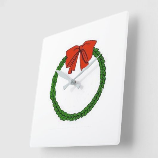****CHRISTMAS WREATH**** KLICKEN QUADRATISCHE WANDUHR (Winkel)