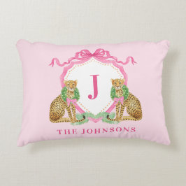 Christmas Wreath Leopard Crest Monogram  Dekokissen