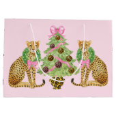 Christmas Wreath Leopard Große Geschenktüte (Rückseite)