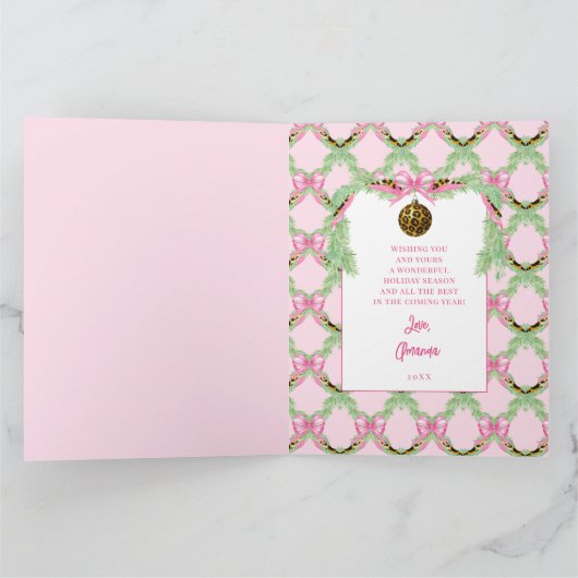 Christmas Wreath Leopard Karte (Innenseite)