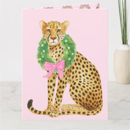 Christmas Wreath Leopard  Karte