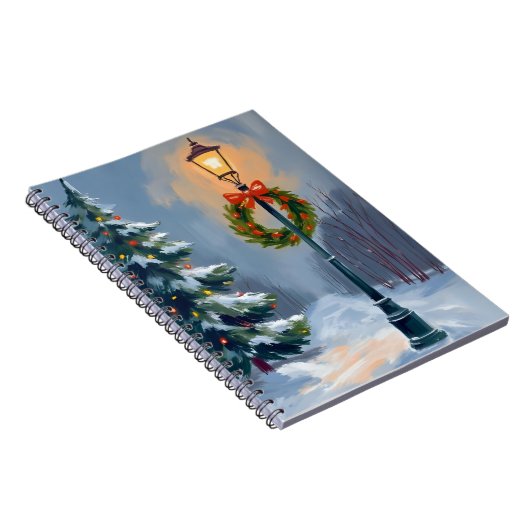 Christmas Wreath Lightpole Tree Notizblock (Rechte Seite)