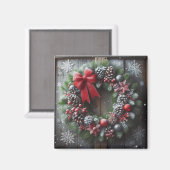 Christmas Wreath Magnet (Vorderseite/Rückseite)