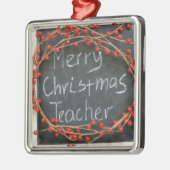 **CHRISTMAS WREATH/MERRY CHRISTMAS** LEHRER ORNAMENT AUS METALL (Links)