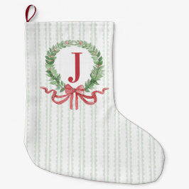 Christmas Wreath Monogram Großer Weihnachtsstrumpf