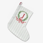 Christmas Wreath Monogram Großer Weihnachtsstrumpf (Vorderansicht (hängend))