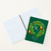 Christmas Wreath Monogram Hunter Green Notizblock (Innenseite)