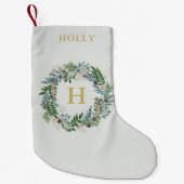 Christmas Wreath Monogram Kleiner Weihnachtsstrumpf (Vorderseite)
