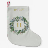 Christmas Wreath Monogram Kleiner Weihnachtsstrumpf (Vorderseite)