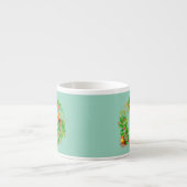 Christmas Wreath Monogram Light Aquamarin Espressotasse (Vorderseite)