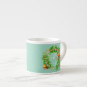 Christmas Wreath Monogram Light Aquamarin Espressotasse (Vorderseite Rechts)