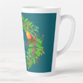 Christmas Wreath Monogram Ocean Blue Milchtasse (Rechts)