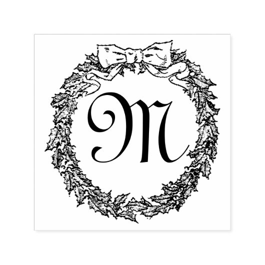 Christmas Wreath Monogram personalisieren Permastempel (Design)
