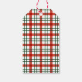 Christmas Wreath Monogram Plaid Family Name Geschenkanhänger (Rückseite)