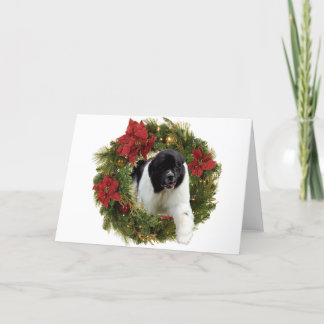 Christmas Wreath Newf Landseer Feiertagskarte