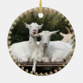 Christmas Wreath Nubian Goat Keramik Ornament (Hinten)