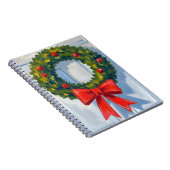 Christmas Wreath Red Bow White Watercolor Notizblock (Rechte Seite)