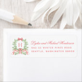 Christmas Wreath Red Script Return Address (Insitu)