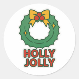 Christmas wreath runder aufkleber