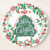 Christmas Wreath Sandstone Untersetzer (Vorne)