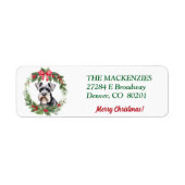 Christmas Wreath Schnauzer Dog Rücksendeadresse (Vorne)