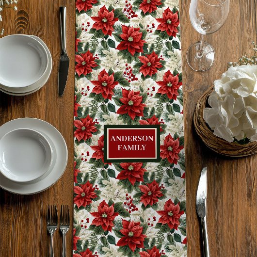 Christmas Wreath Table Runner Personalized Gift Mittelgroßer Tischläufer